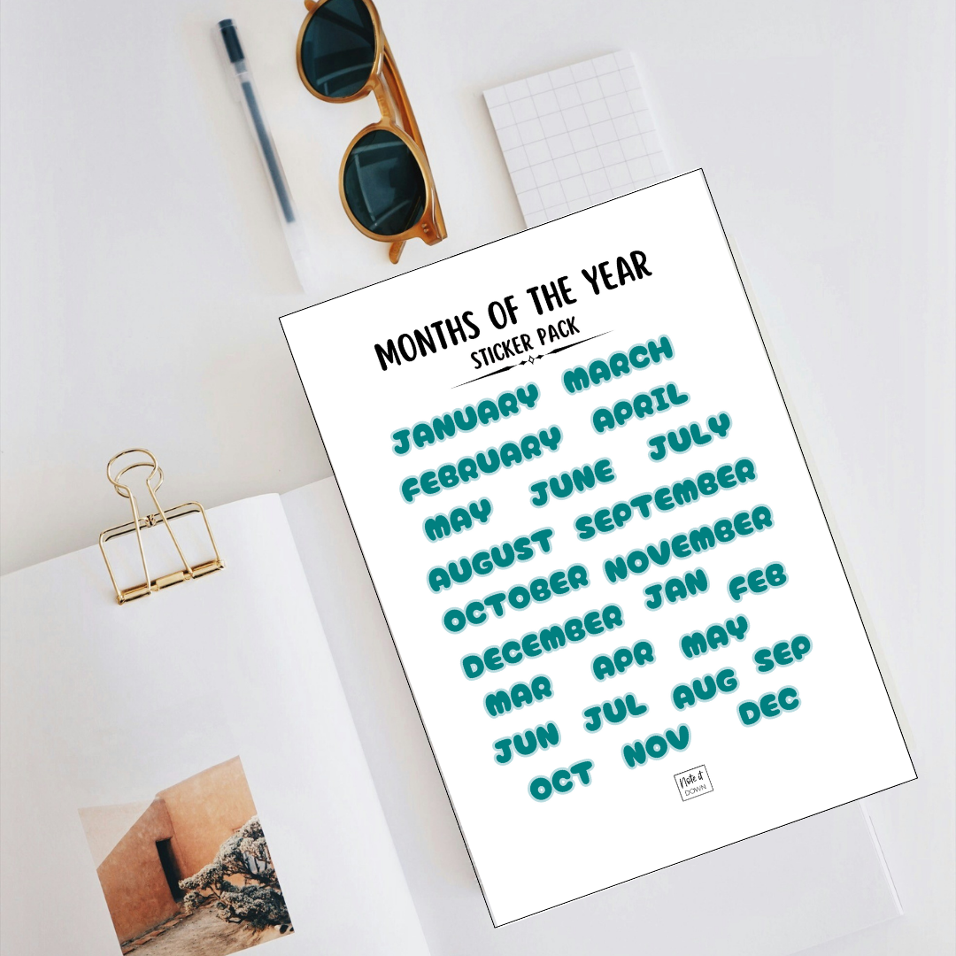 Months of the Year Stickers | Planner & Journal Organization
