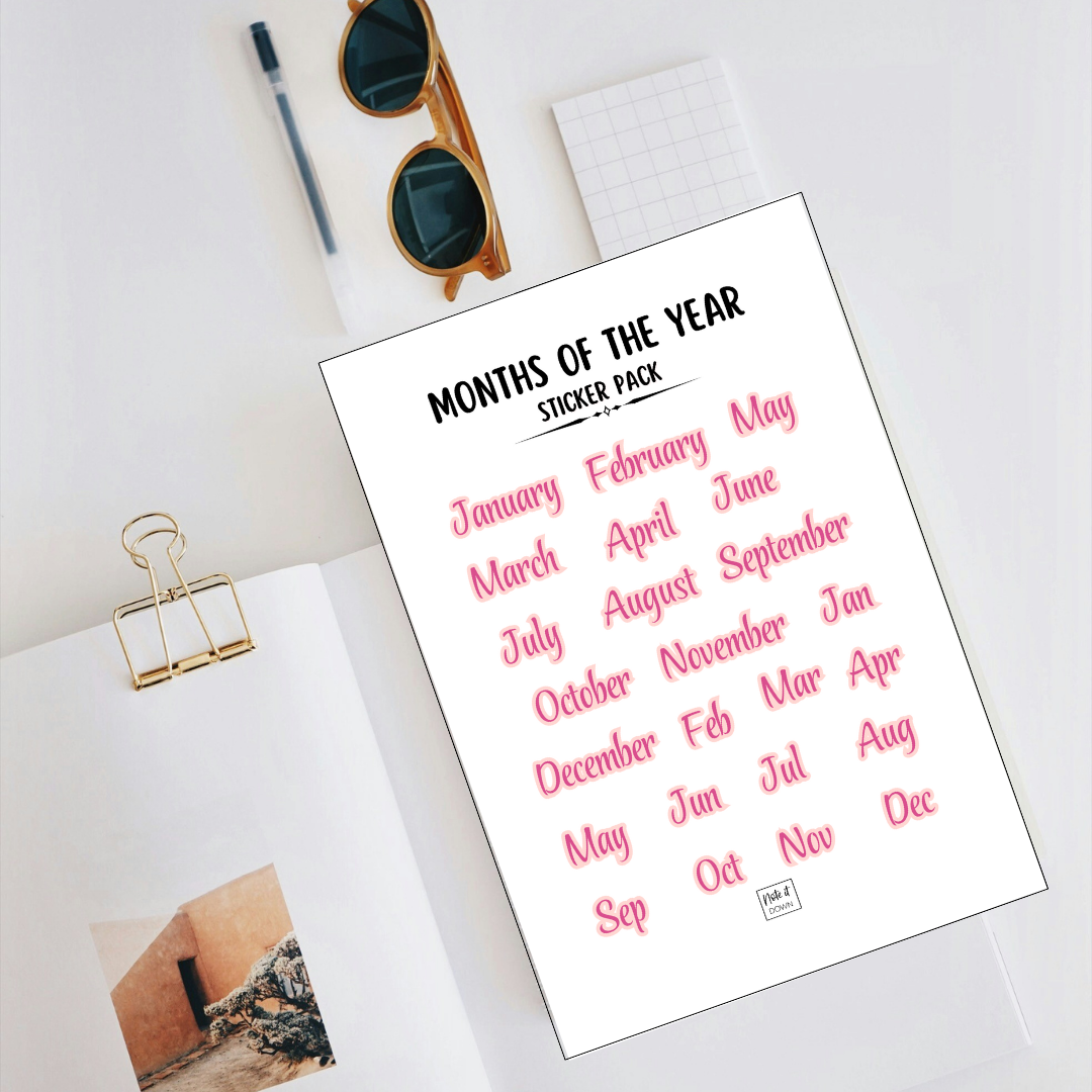 Months of the Year Stickers | Planner & Journal Organization