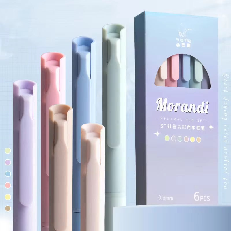 Morandi Pen Set – 6-Pack | Aesthetic Fine Tip Pens for Journaling & Planning