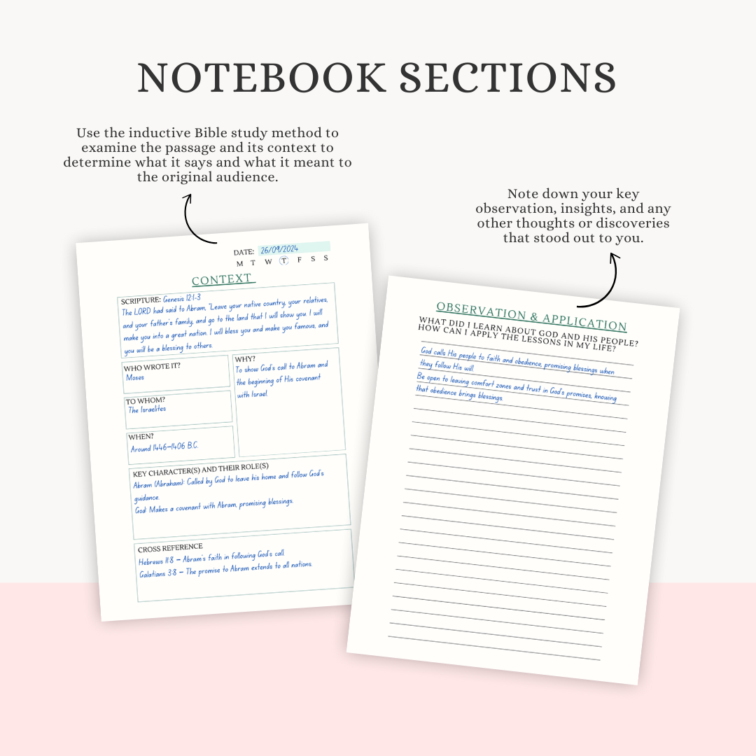 Bible Study Notebook | Guided Faith Journal with Scripture Tools & Prompts