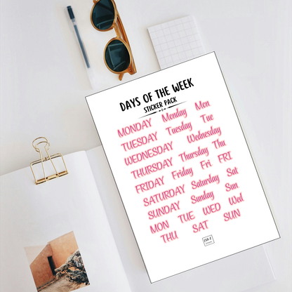 Days of the Week Stickers | Stylish Weekly Planning Set