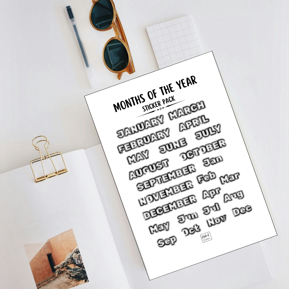 Months of the Year Stickers | Planner & Journal Organization – Note it Down