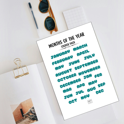 Months of the Year Stickers | Planner & Journal Organization