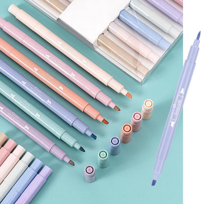 Pastel Highlighter Set – 6-Pack | No bleed double sided highlighters for Journaling & Bible Study