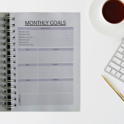 2025 Annual Planner | Dated Yearly Planner with Monthly & Quarterly Goals