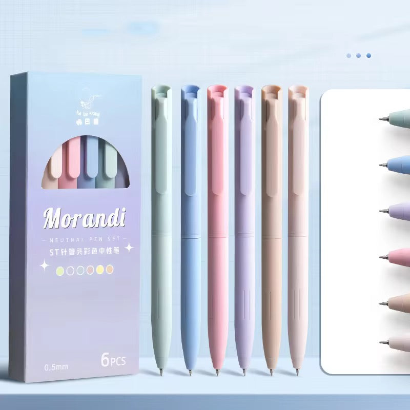 Morandi Pen Set – 6-Pack | Aesthetic Fine Tip Pens for Journaling & Planning