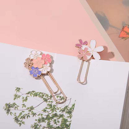 Cherry Blossom Bookmarks | Aesthetic Metal Floral Clips for Your Current Read & Journaling