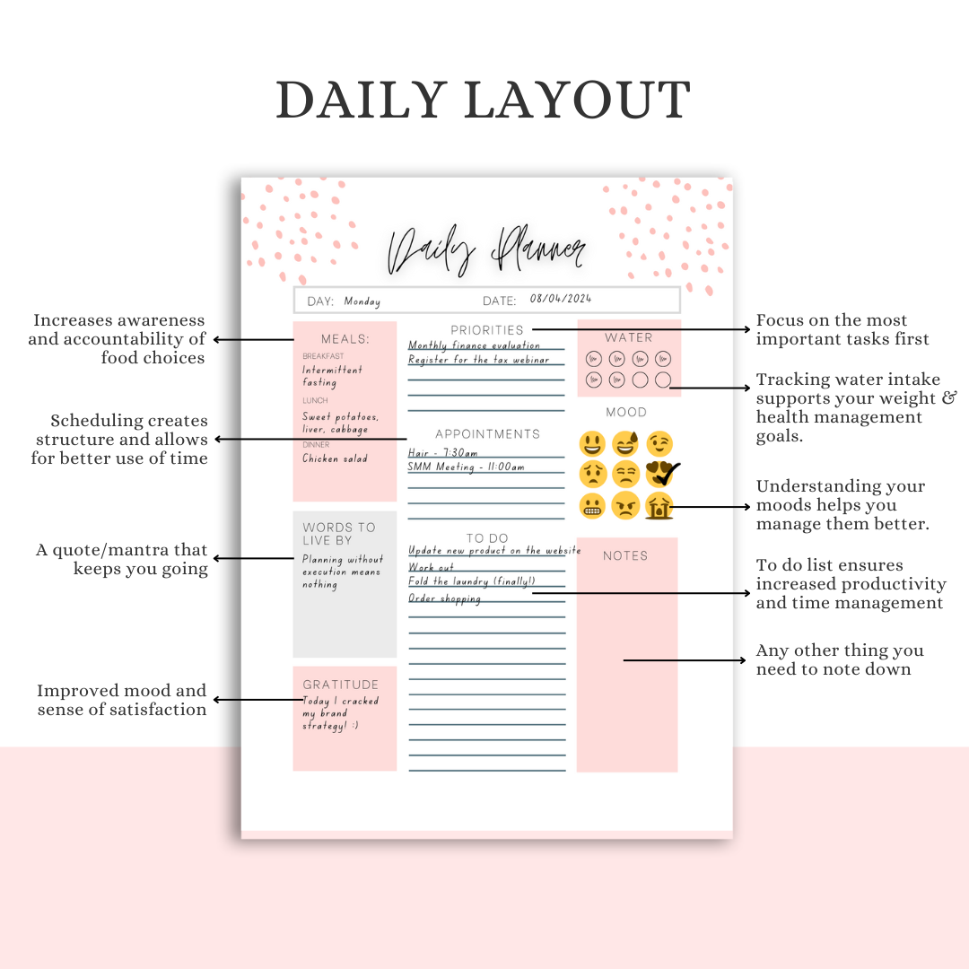 Daily Planner | Boost Productivity & Wellness Every Day