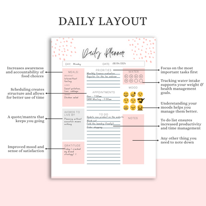 Daily Planner | Boost Productivity & Wellness Every Day