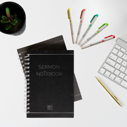 Sermon Notebook + Highlighters | Bible Study & Note-Taking Bundle