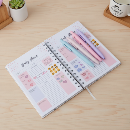 Daily Planner & Morandi Pens Set | Stay Organized in Style