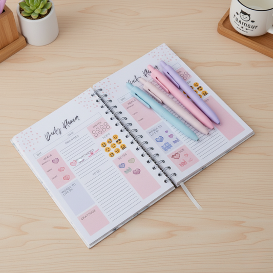 Daily Planner & Morandi Pens Set | Stay Organized in Style