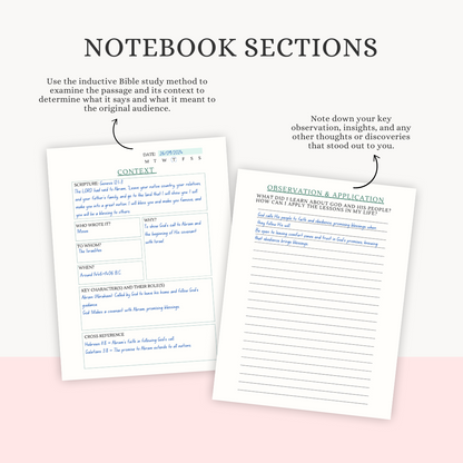 Bible Study Notebook | Guided Faith Journal with Scripture Tools & Prompts